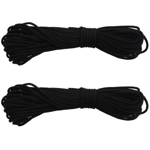 2X ROPE 5mm Schnurdurchmesser Schwarze Zeltschnur