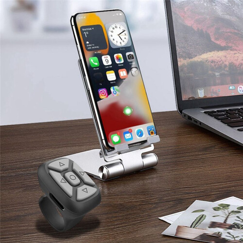 Wireless  Remote Controller Mobile Phone Selfie Controller Ring Mobile Phone Remote Controller Black 1