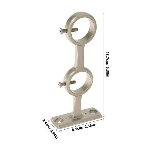 2Stk Robuster Gardinenhalter Aluminium Silber Für Zuhause Büro 2