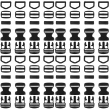 40Sets Schwarze Robuste Pom Seiten-Release-Schnallen Für Haustiergurte