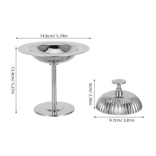 Coupe Dessert Élégante Pied Haut Tasse Glace Argentée 1