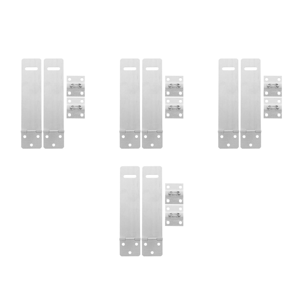 8Sets Silver Metal Door Latch Lock Safety Hasp For Cabinets And Gates 3713519450804