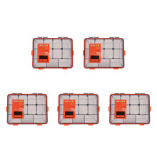 5Pcs Lightweight Fishing Tackle Storage Box Orange Durable Organizer