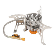 Lightweight Camping Stove Portable Gas Stove Windproof Design Foldable Backpacking Stove With Piezo Ignition Stable Pot Support Adjustable Flame