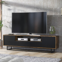 TV Unit Rift Loft 200cm - Rustic & Black