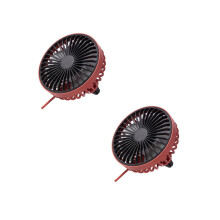 2Pièces Ventilateur Silencieux Rouge USB Pour Angle Ajustable
