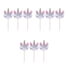 72Pièces Décorations Gâteau Multi Couleurs En Bambou Double Face