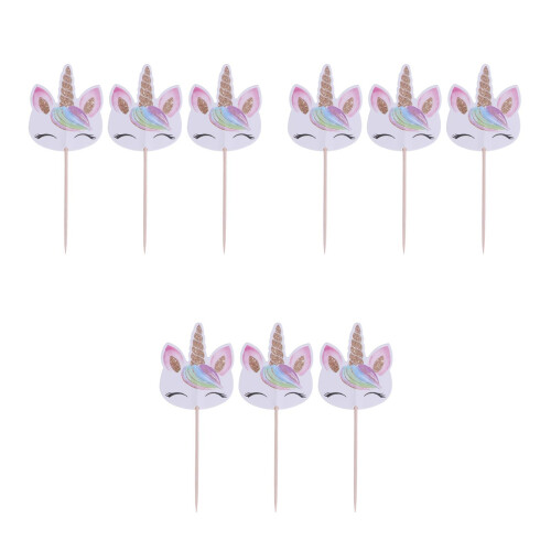72Pièces Décorations Gâteau Multi Couleurs En Bambou Double Face