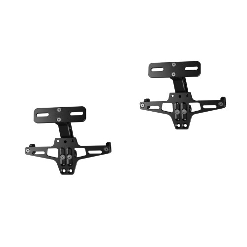 2Pièces Support Plaque Arrière Aluminium Noir Multipoint Stable
