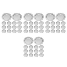 4Pcs Stainless Steel Round Serving Plates Silver Buffet Food Platters