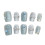(S) Flash Cat Eye Blue Fake Nails - Long Lasting 8