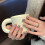(M) Flash Cat Eye Blue Fake Nails - Long Lasting 8