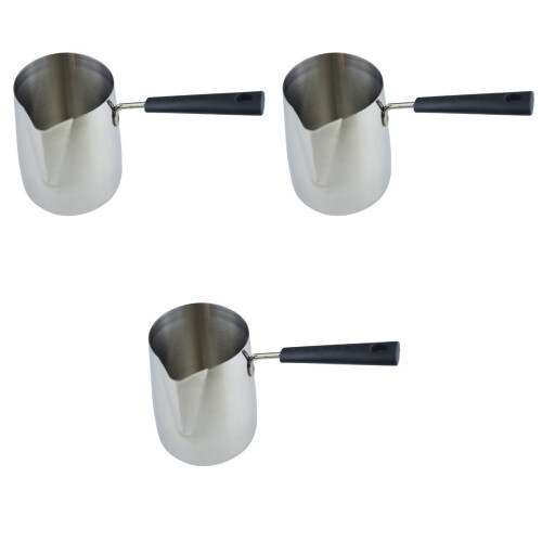 3Stk Milchaufschäumer Kanne Mit Edelstahldesign Für 2