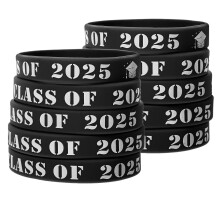 25pcs Class of 2025 Graduation Silicone Wrist Bands for School