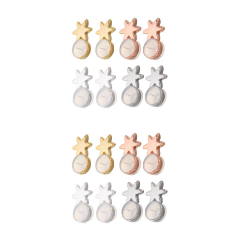 16Pièces Supports Boucles D'oreilles Silicone Colorés Antichute Secure