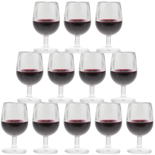 24Pcs Mini Copos De Vinho Transparente Para Decoração Casa Miniatura 2