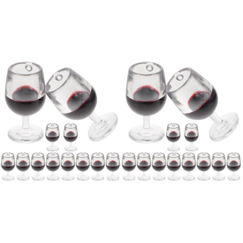 24Pcs Mini Copos De Vinho Transparente Para Decoração Casa Miniatura