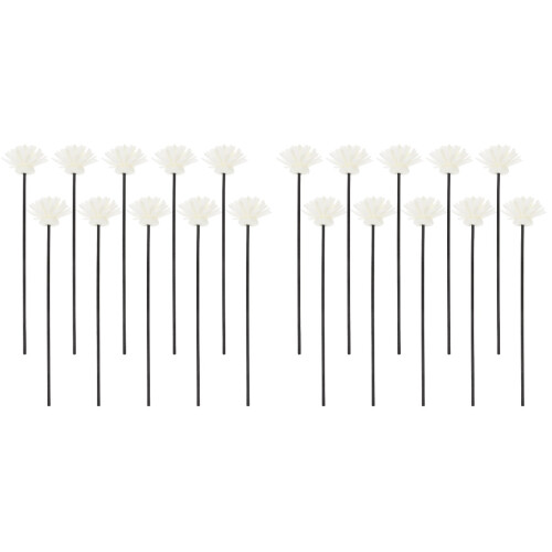 20Pcs Black Polyester Aroma Diffuser Sticks with Flower for Home Decor