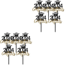10Pièces Décorations Acryliques Graduation Gâteau Noir Sans Risque