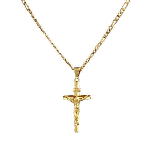 (Gold) Collier Croix Cuivre Homme 51cm 2