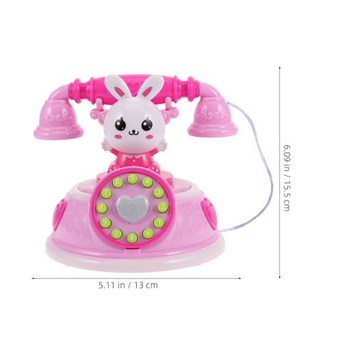 Téléphone Enfant Plastique Rose Rétro Multifonction 2