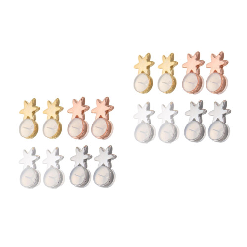 16Pièces Supports Boucles D'oreilles Silicone Colorés Antichute Secure 2