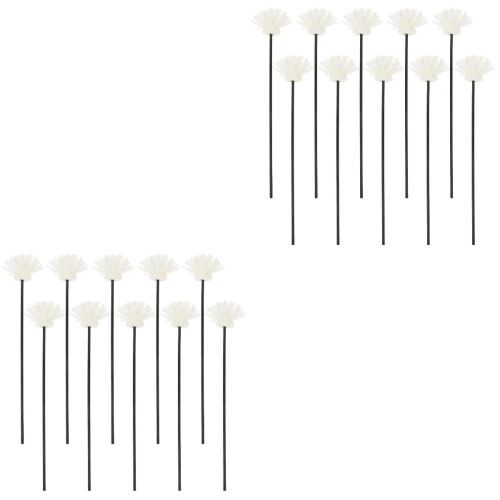 20Pcs Black Polyester Aroma Diffuser Sticks with Flower for Home Decor 2