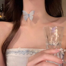 (3) Butterfly Necklace for Women, Hypoallergenic Jewelry