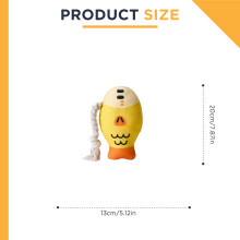 (Yellow) Durable Squeaky Fish Dog Chew Toy for Teeth Cleaning