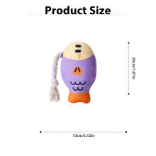 (Purple) Durable Squeaky Fish Dog Chew Toy for Teeth Cleaning