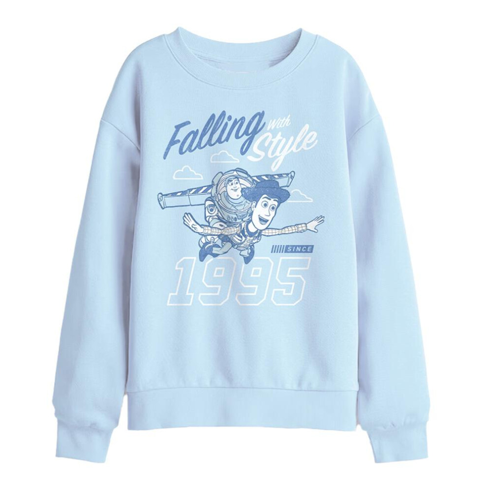 Toy Story (7-8 Years, Light ) Childrens/Kids Woody & Buzz Lightyear Sweatshirt Blue