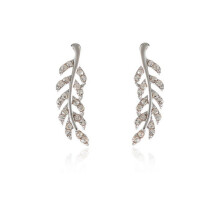 (Silver) Leaf Stud Earrings - Alloy Birthday & Anniversary Gift