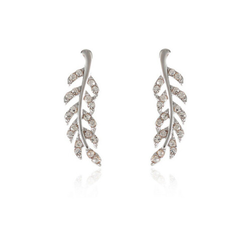 (Silver) Leaf Stud Earrings - Alloy Birthday & Anniversary Gift