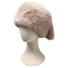 (Mocha Color) Faux Fur Hat with Tail - Holiday Gift