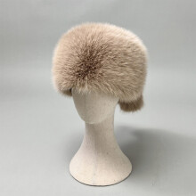 (Khaki) Faux Fur Hat with Tail - Holiday Gift