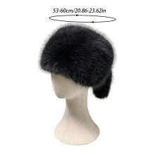 (Dark Grey) Faux Fur Hat with Tail - Holiday Gift