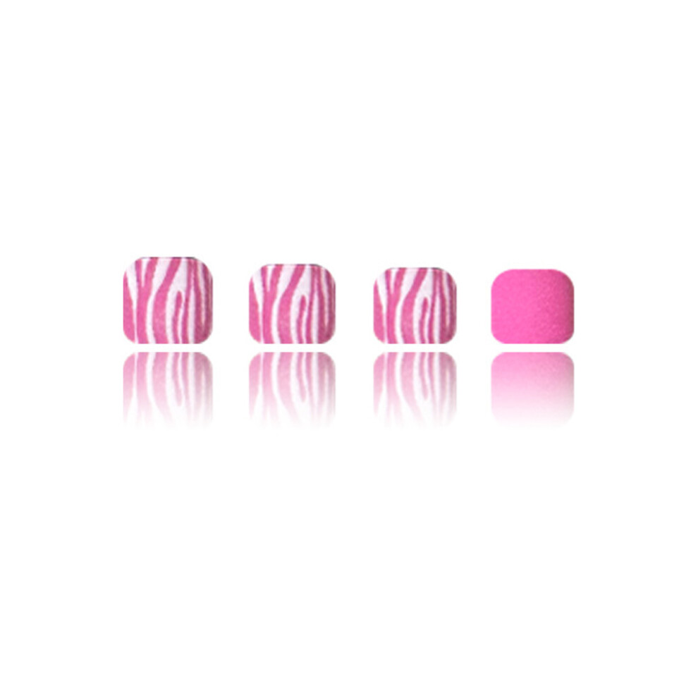 Dachuang Beauty 24Pcs Pink Leopard False Nails, Waterproof & Safe