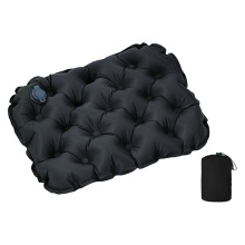 (Black, (Including round bottom storage bag)) Inflatable Seat Cushion with Storage Bag for Outdoor