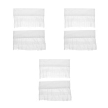 3Pairs White Faux Wrist Cuffs Detachable Ruffle Sleeve Decor for Women