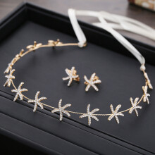 (Gold, 1) Glittering Gold Hair Hoop Earrings for Weddings