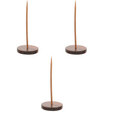 3Pcs Brown Wood Receipt Spike Ticket Holder for Easy Storage