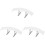 3Pcs White ABS Car Rear Spoiler Tail Wing Universal Easy Adhesive 1