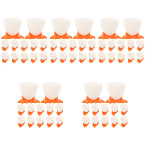 60Pcs Cute Egg Cups Holder White Stand for Home Dining Use 2