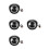 4Pcs Solid Black Electric Scooter Driving Lights with Multifunction 4