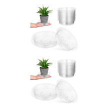 120Pcs Clear Plastic Planter Dish Round Indoor Outdoor Pot Saucer Tray