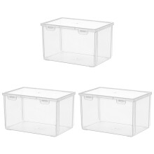 3Pcs Clear Bread Holder Storage Box PP Fresh Keep Kitchen Organizer