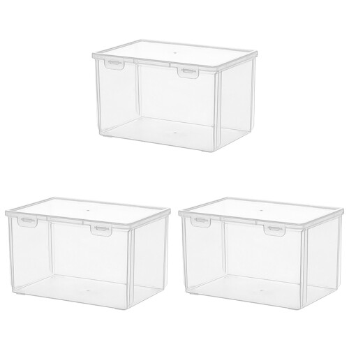 3Pcs Clear Bread Holder Storage Box PP Fresh Keep Kitchen Organizer