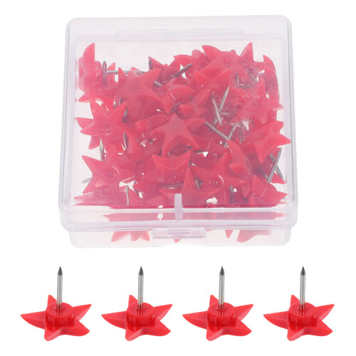 150Pcs Cute Red Metal Plastic Thumbtacks for Wall Cork Board Use 1