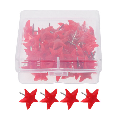 150Pcs Cute Red Metal Plastic Thumbtacks for Wall Cork Board Use 2