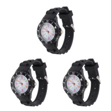 3Pcs Lovely Kids Watch Black Band Glow Hands Educational Gift